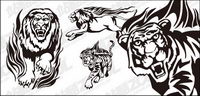 Tiger lion flamme totem vecteur matriel