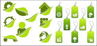 Etiqueta verde de grficos vectoriales y materiales