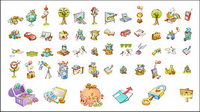 Cute pintados a mano material de icono de estilo vectorial