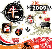 2009 Anne de la tendance Ox lment vecteur matriel