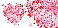 Fleurs sur la Saint Valentin en forme de coeur vecteur matriel