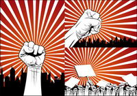 Fists protester Series Vector matriel