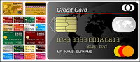 Plusieurs modles de carte de crdit vecteur matriel