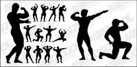 Bodybuilding accin material grfico silueta del vector