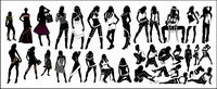 Varit de la mode fminine silhouette vecteur matriel