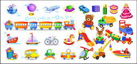 Une varit de jouets pour enfants vecteur matriel