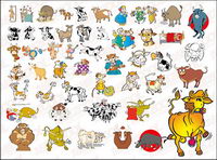 N cartoon vache vecteur de nombreuses matires