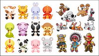Cute srie de dessins anims vecteur matriel