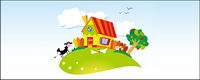 Vector cartoon paysage matriel