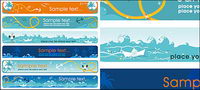 Mer thme Vector bannire matriel
