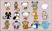 Cartoon animaux vecteur matriel-2