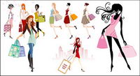Mode-Shopping Mädchen Vektor Material