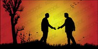 Vector silhouette handshake matriel
