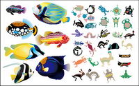 Animal poisson raliste et abstraite vecteur matriel