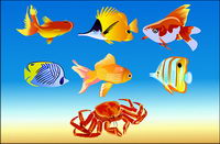 Le poisson et de crabe des vecteurs