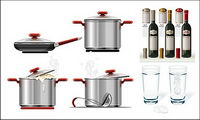 Verre de vin de table rouge vecteur matriel