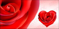 Rose rouge en forme de coeur vecteur matriel
