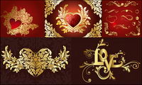 Continental de los patrones de amor serie de vectores de material