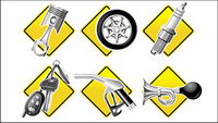 Auto Parts de srie icône vecteur matriel