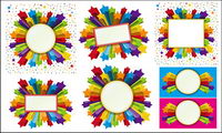 Border toiles colores en trois dimensions vecteur matriel