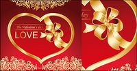 Or en forme de coeur vecteur matriel Ribbon