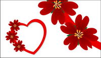 Coeur en forme de fleurs rouges vecteur lment matriel