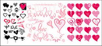 Varit de styles diffrents en forme de coeur de vecteur des lments matriels