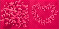 Vector rouge en forme de cœur, fleur matriel