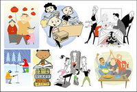 Varit de personnages de bande dessine cartoon illustration vectorielle matriel