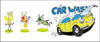 Insectes et vecteur matriel cartoon voiture