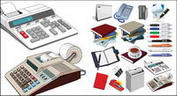 Fournitures de bureau vecteur matriel