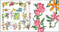 Papillon dentelle fleurs fruits vecteur matriel