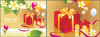 cadeau ballon vecteur matriel cartes feuilles