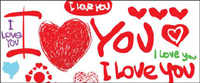 Valentine Day polices vectorielles matire peinte  la main en anglais