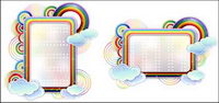 Rainbow nuages frontire vecteur cute