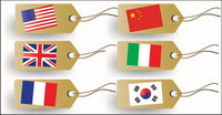 Drapeau matriel vecteur tag