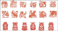 Zodiac of paper-cut vector material (2)