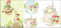 Voyage Thme enfants rvent de dessin vectoriel matriel