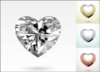 En forme de cœur matriel vecteur bijoux en diamant pendentif