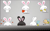 Cartoon Love vecteur de lapin