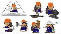 Belle caricature hrisson vecteur constructeur