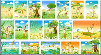 Clown et le paysage Vector srie