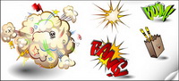 Cartoon vector elements common to the material