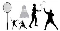 Badminton silhouettes matriel vecteur