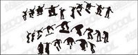 Planche  roulettes figure vecteur silhouettes matriel