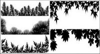 Matriel de vecteur silhouette diverses feuilles