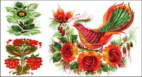 Peinte  la main vecteur matriel de dcoration de style floral