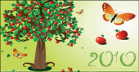 Butterfly thme du modle de calendrier 2010 le matriel d