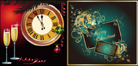Élments Champagne papillon horloge comme vecteur de matriel