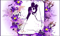 Vecteur de mariage dentelles thme de matriel